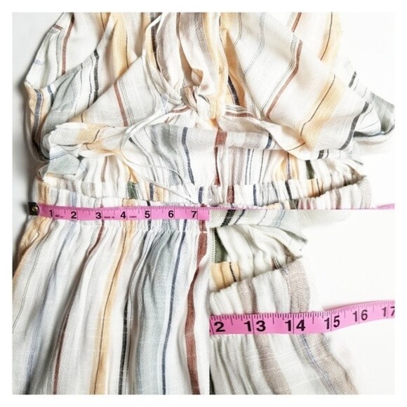 NEW RVCA Arizona Large Striped Cut-Out Sleeveless Partially Lined Dress‎ Pockets - Picture 12 of 15